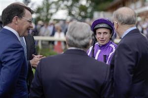 YORK, ENGLAND - AUGUST 23: Ryan Moore poses at York Racecourse on August 23, 2023 in York, England. (Photo by Alan Crowhurst/Getty Images)