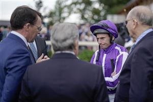 YORK, ENGLAND - AUGUST 23: Ryan Moore poses at York Racecourse on August 23, 2023 in York, England. (Photo by Alan Crowhurst/Getty Images)