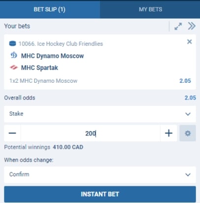 1xBet bet slip 1xBet bet slip