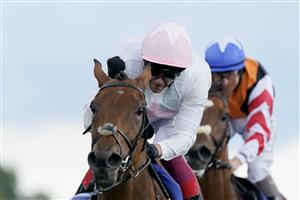YORK, ENGLAND - AUGUST 26: Frankie Dettori riding Absurde win The Sky Bet Ebor Handicap at York Racecourse on August 26, 2023 in York, England. (Photo by Alan Crowhurst/Getty Images)