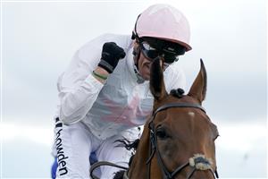 YORK, ENGLAND - AUGUST 26: Frankie Dettori riding Absurde win The Sky Bet Ebor Handicap at York Racecourse on August 26, 2023 in York, England. (Photo by Alan Crowhurst/Getty Images)