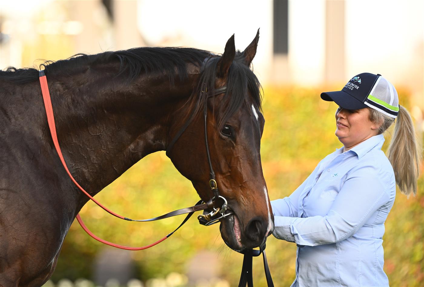 MELBOURNE, AUSTRALIA - SEPTEMBER 02: Asfoora after winning Race 8, the The Mccafe 1100 Stakes,   during Melbourne Racing at Caulfield Racecourse on September 02, 2023 in Melbourne, Australia. (Photo by Vince Caligiuri/Getty Images)