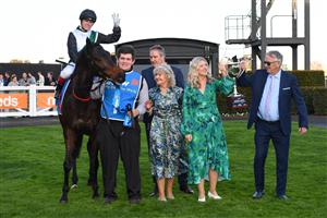 MELBOURNE, AUSTRALIA - SEPTEMBER 02: Craig Williams riding Mr Brightside after winning in Race 9, the Stow Storage Memsie Stakes, during Melbourne Racing at Caulfield Racecourse on September 02, 2023 in Melbourne, Australia. (Photo by Vince Caligiuri/Getty Images)