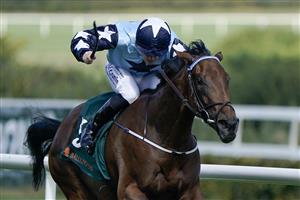 DUBLIN, IRELAND - SEPTEMBER 09: Billy Lee riding Kitty Rose win The Ballylinch Stud Irish EBF Ingabelle Stakes at Leopardstown Racecourse on September 09, 2023 in Dublin, Ireland. (Photo by Alan Crowhurst/Getty Images)