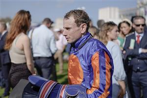 DUBLIN, IRELAND - SEPTEMBER 09: Ryan Moore after riding Auguste Rodin to win The Royal Bahrain Irish Champion Stakes at Leopardstown Racecourse on September 09, 2023 in Dublin, Ireland. (Photo by Alan Crowhurst/Getty Images)