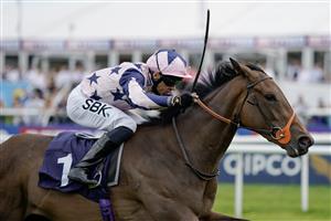 DONCASTER, ENGLAND - SEPTEMBER 15: Sean Levey riding Circe win The Coopers Marquees EBF Maiden Fillies
