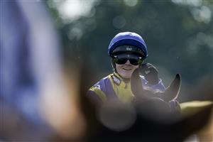 DONCASTER, ENGLAND - SEPTEMBER 15: Hollie Doyle after riding Trueshan to win The Betfred Doncaster Cup Stakes at Doncaster Racecourse on September 15, 2023 in Doncaster, England. (Photo by Alan Crowhurst/Getty Images)