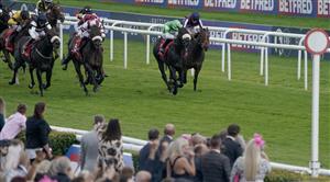 DONCASTER, ENGLAND - SEPTEMBER 16: Rossa Ryan riding Annaf (green/white) win The Betfred Portland at Doncaster Racecourse on September 16, 2023 in Doncaster, England. (Photo by Alan Crowhurst/Getty Images)