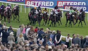 DONCASTER, ENGLAND - SEPTEMBER 16: Rossa Ryan riding Annaf (R, green/white) win The Betfred Portland at Doncaster Racecourse on September 16, 2023 in Doncaster, England. (Photo by Alan Crowhurst/Getty Images)
