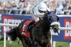 DONCASTER, ENGLAND - SEPTEMBER 16: Oisin Murphy riding Sandrine (white/green) win The Betfred Park Stakes at Doncaster Racecourse on September 16, 2023 in Doncaster, England. (Photo by Alan Crowhurst/Getty Images)