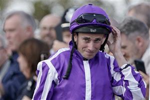DONCASTER, ENGLAND - SEPTEMBER 16: Ryan Moore poses at Doncaster Racecourse on September 16, 2023 in Doncaster, England. (Photo by Alan Crowhurst/Getty Images)