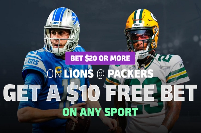Detroit Lions at Green Bay Packers: Bet $20 & get a $10 free bet