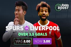 Tottenham vs Liverpool Boost: Get 3.00 on over 3.5 goals