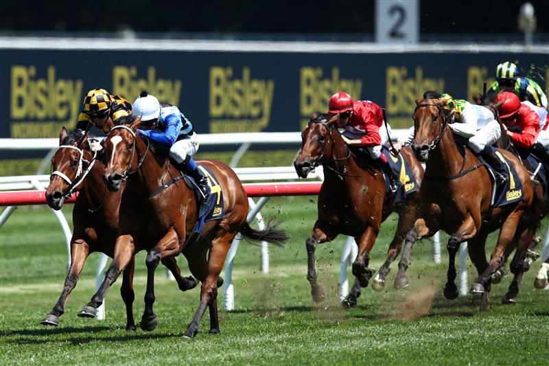 SYDNEY, AUSTRALIA - OCTOBER 14: Kerrin McEvoy riding Arctic Glamour wins Race 3 The Bisley Workwear Reginald Allen Quality during Sydney Racing at Royal Randwick Racecourse on October 14, 2023 in Sydney, Australia. (Photo by Jason McCawley/Getty Images)