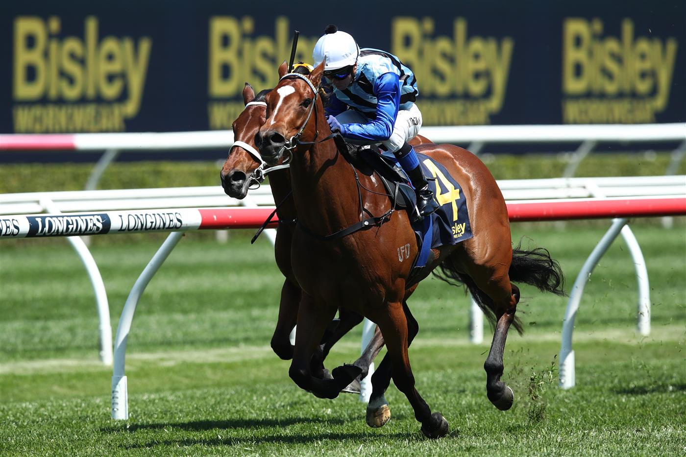 SYDNEY, AUSTRALIA - OCTOBER 14: Kerrin McEvoy riding Arctic Glamour wins Race 3 The Bisley Workwear Reginald Allen Quality during Sydney Racing at Royal Randwick Racecourse on October 14, 2023 in Sydney, Australia. (Photo by Jason McCawley/Getty Images)