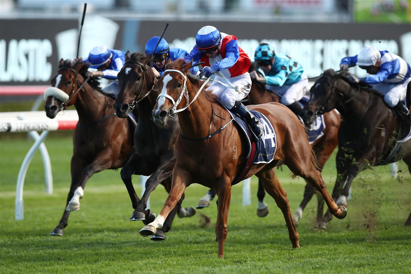 SYDNEY, AUSTRALIA - OCTOBER 14: Kerrin McEvoy riding Vienna Princess wins Race 8 The Silver Eagle during Sydney Racing at Royal Randwick Racecourse on October 14, 2023 in Sydney, Australia. (Photo by Jason McCawley/Getty Images)