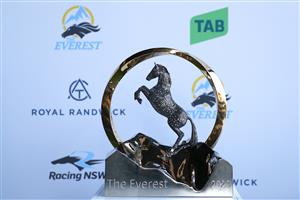 SYDNEY, AUSTRALIA - OCTOBER 14: The Everest trophy is seen prior to the Sydney Racing - TAB Everest Day at Royal Randwick Racecourse on October 14, 2023 in Sydney, Australia. (Photo by Jeremy Ng/Getty Images)
