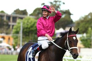 SYDNEY, AUSTRALIA - OCTOBER 14: James Mcdonald riding Fangirl  wins Race 9 King Charles III Stakes during Sydney Racing - TAB Everest Day at Royal Randwick Racecourse on October 14, 2023 in Sydney, Australia. (Photo by Jeremy Ng/Getty Images)