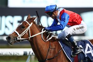 SYDNEY, AUSTRALIA - OCTOBER 14: Kerrin McEvoy riding Vienna Princess wins Race 8 The Silver Eagle during Sydney Racing at Royal Randwick Racecourse on October 14, 2023 in Sydney, Australia. (Photo by Jason McCawley/Getty Images)