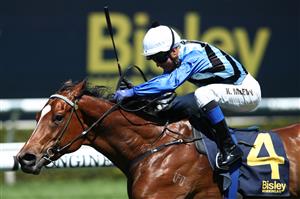 SYDNEY, AUSTRALIA - OCTOBER 14: Kerrin McEvoy riding Arctic Glamour wins Race 3 The Bisley Workwear Reginald Allen Quality during Sydney Racing at Royal Randwick Racecourse on October 14, 2023 in Sydney, Australia. (Photo by Jason McCawley/Getty Images)