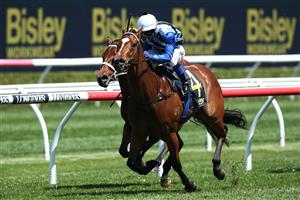 SYDNEY, AUSTRALIA - OCTOBER 14: Kerrin McEvoy riding Arctic Glamour wins Race 3 The Bisley Workwear Reginald Allen Quality during Sydney Racing at Royal Randwick Racecourse on October 14, 2023 in Sydney, Australia. (Photo by Jason McCawley/Getty Images)