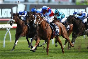 SYDNEY, AUSTRALIA - OCTOBER 14: Kerrin McEvoy riding Vienna Princess wins Race 8 The Silver Eagle during Sydney Racing at Royal Randwick Racecourse on October 14, 2023 in Sydney, Australia. (Photo by Jason McCawley/Getty Images)