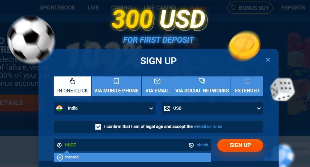 The MostBet promo code is 'HUGE' - get a $300 welcome bonus