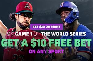 Arizona Diamondbacks at Texas Rangers - Bet $20 on MLB World Series Game 1 & get a $10 free bet