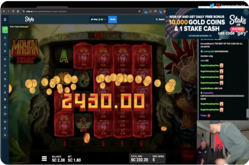 Stake.us Mayan Stackways Big Win