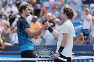 Alexander Zverev hands Andrey Rublev