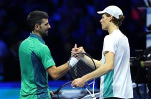 Novak Djokovic Jannik Sinner hands