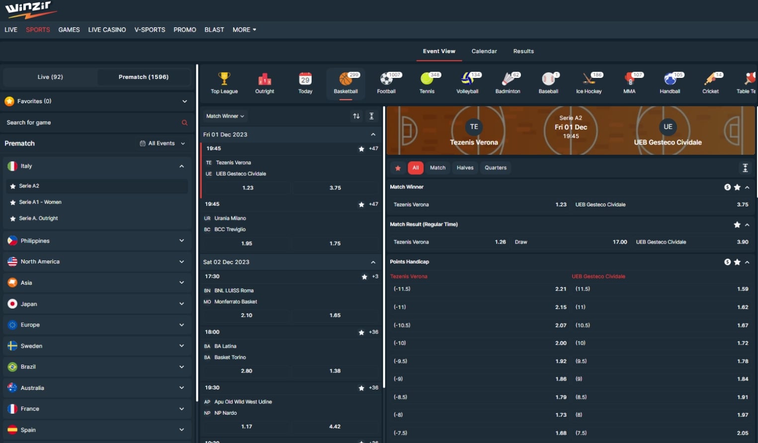 WinZir sportsbook