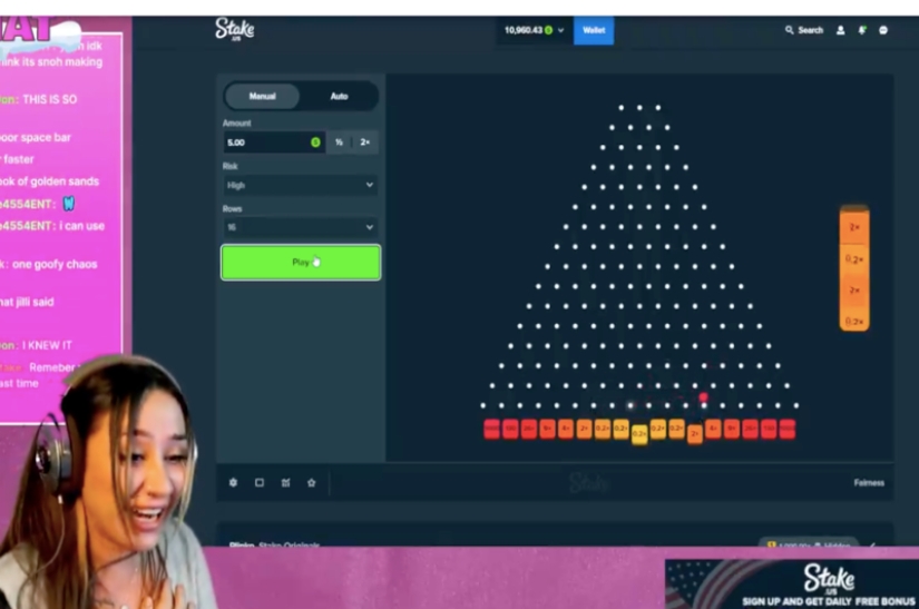 Stake.us Plinko Max Win