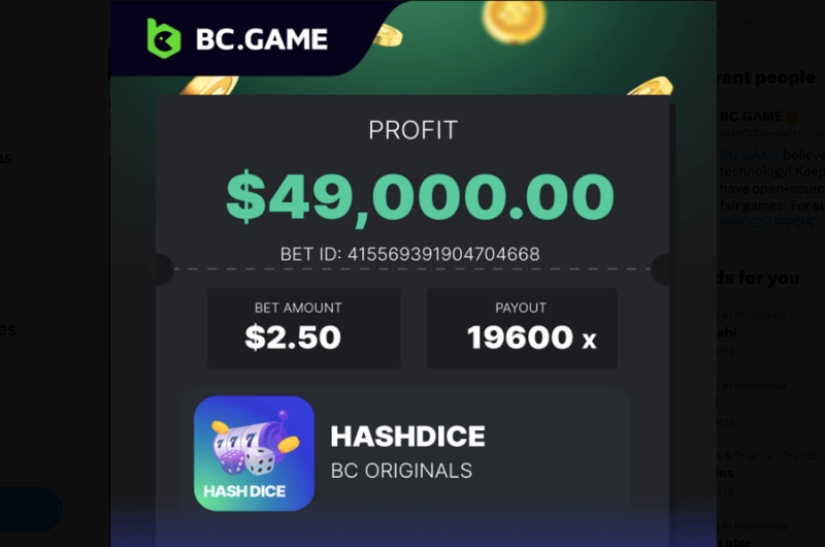 Hashdice $49K win