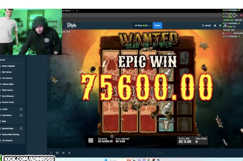 Adin Ross Big Win Stake.us