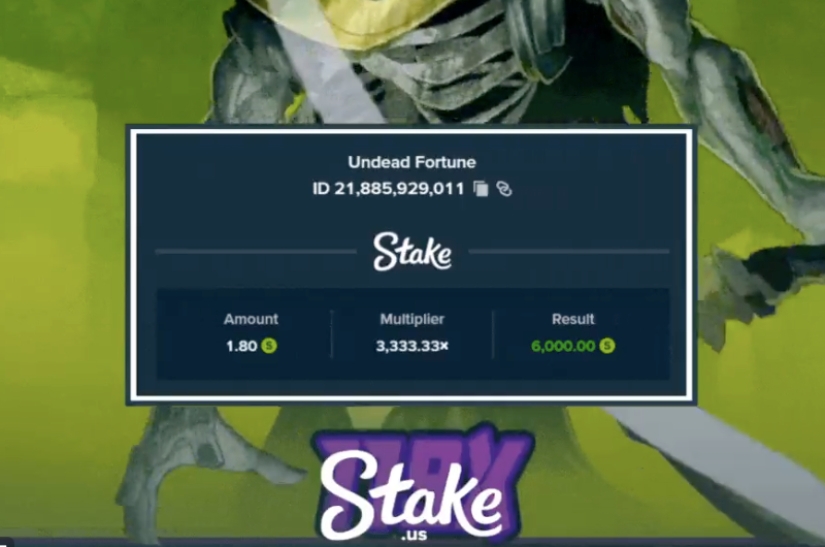 Undead Fortune big win at Stake USA