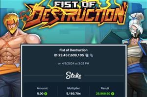 Fist of Destruction Big Win - Stake.us
