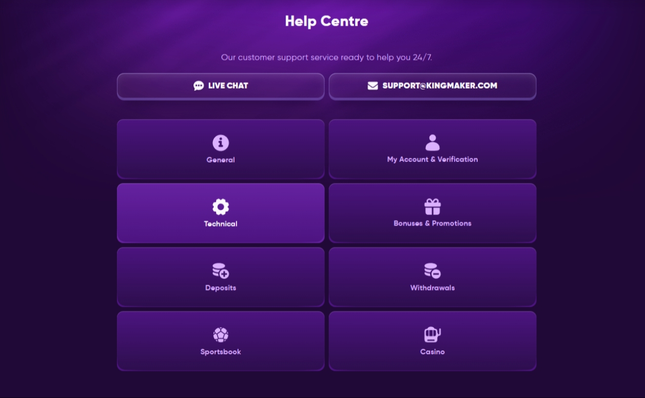 Kingmaker Customer Support Kingmaker Customer Support