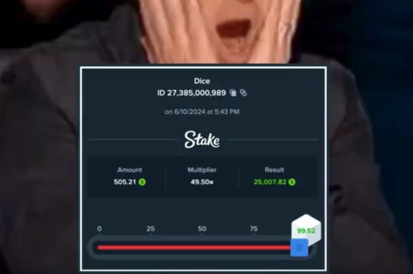 25K Stake Originals dice win