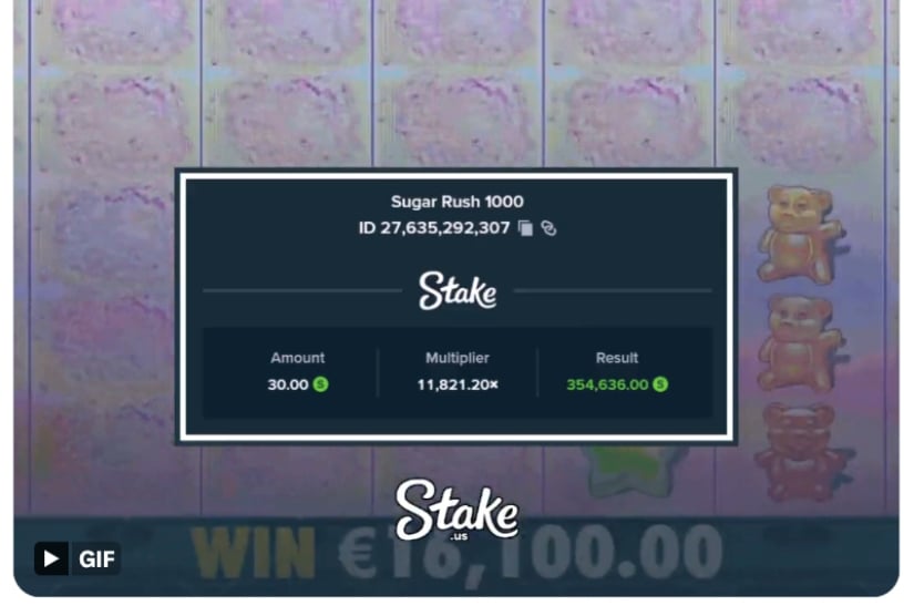 354K SC Sugar Rush 1000 Big Win