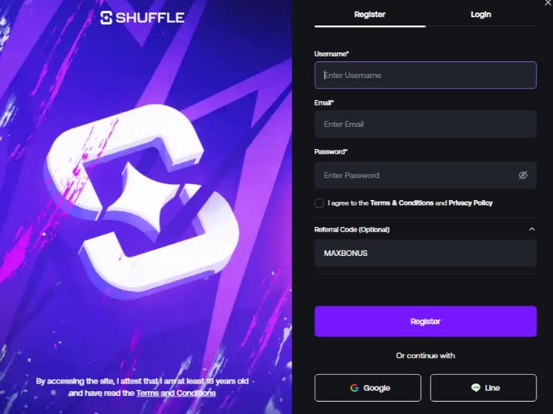 shuffle.com kode MAXBONUS shuffle.com code MAXBONUS