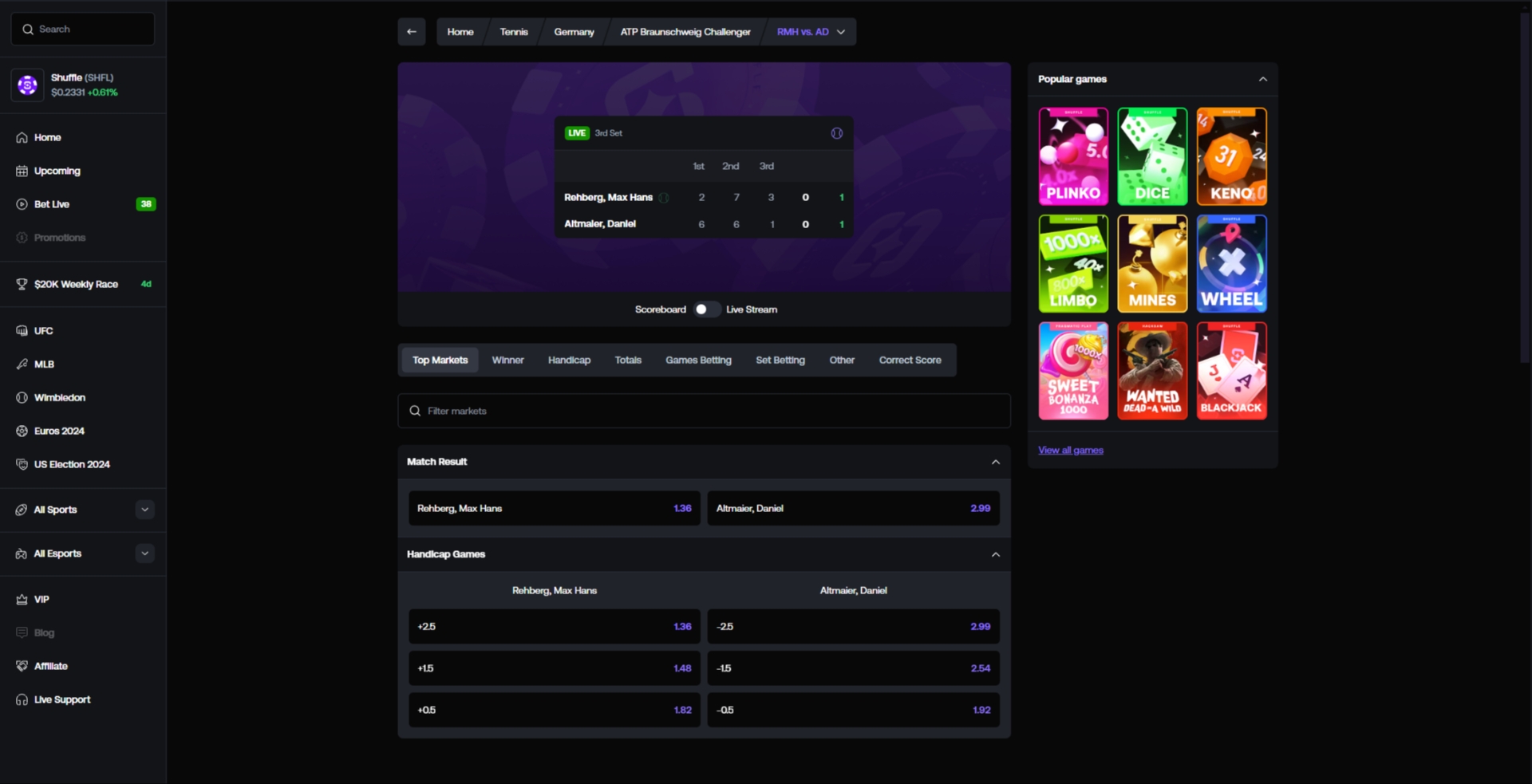 Shuffle Live Betting Shuffle Live Betting