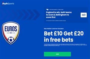 Netherlands vs England Boost - Get 33/1 England to win, BTTS & Bellingham to score 1st, PLUS £20 in free bets