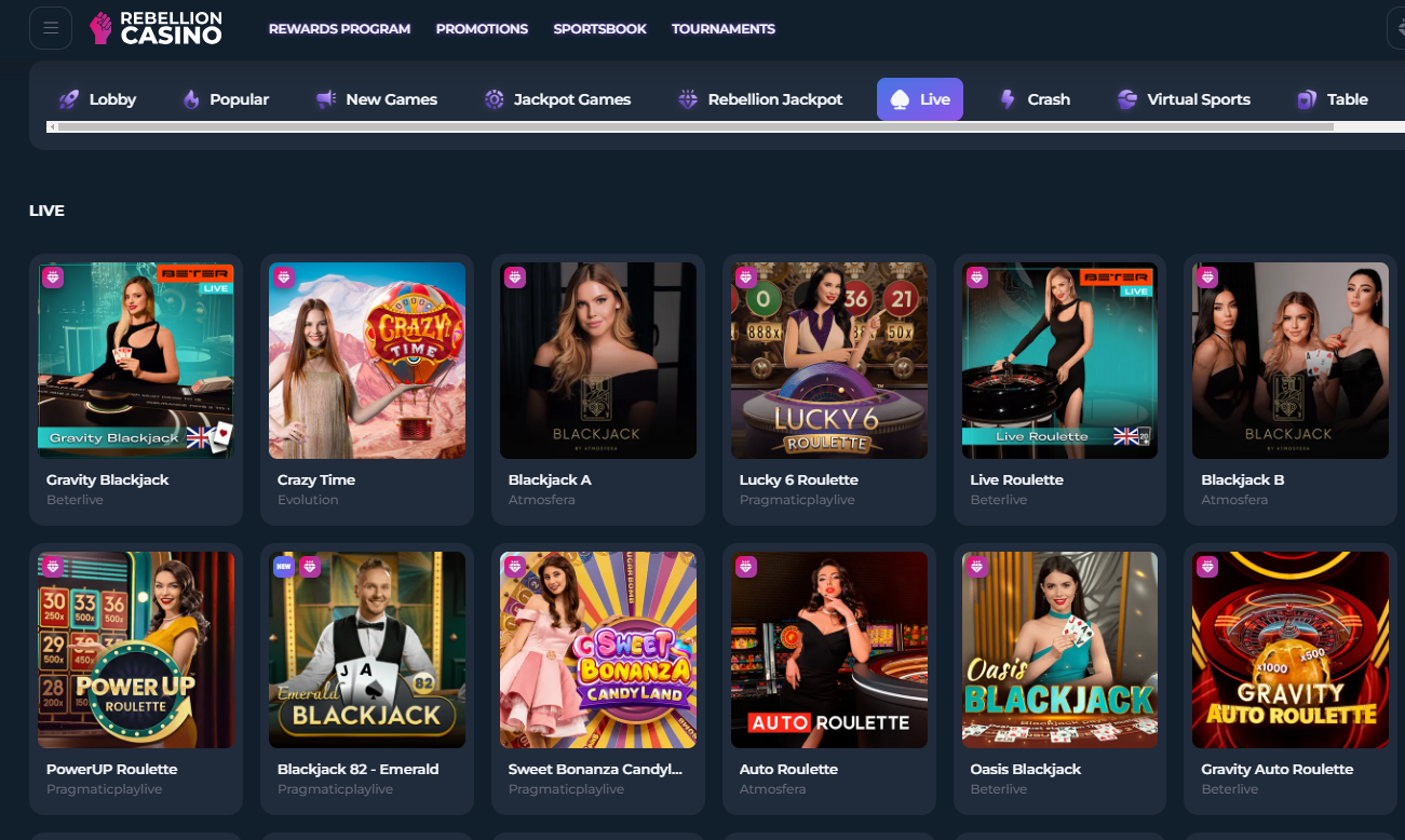 Rebellion Casino Review for Canadian Players