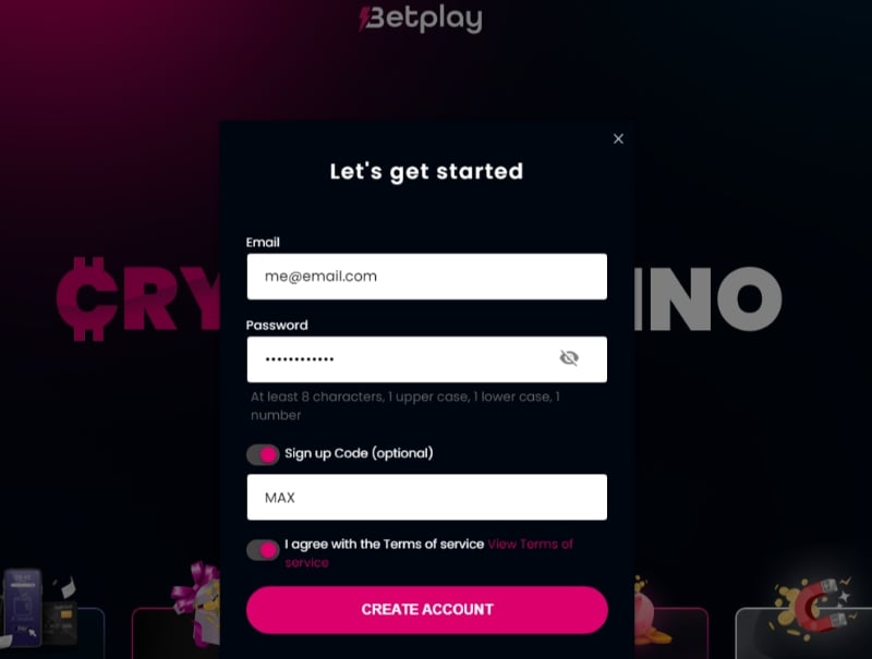BetPlay registracijos kodas MAX BetPlay sign up code MAX