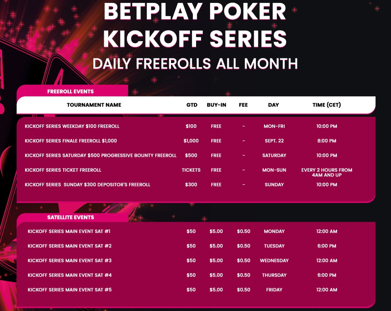Betplay Poker Kickoff Series Freerolls Betplay Poker Kickoff Series Freerolls