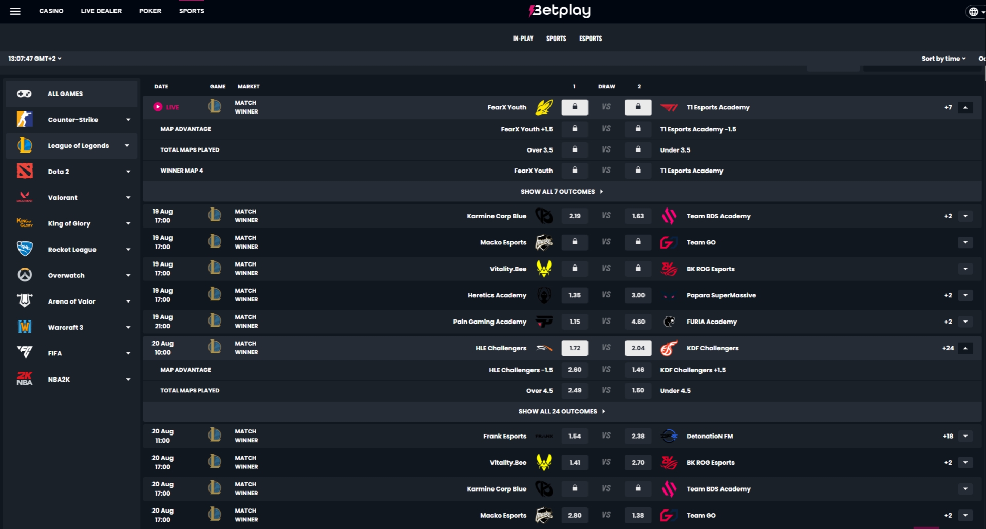 BetPlay Esports Markets BetPlay Esports Markets