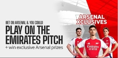 Play on the Emirates pitch - Bet on Arsenal to win epic prizes with Betway