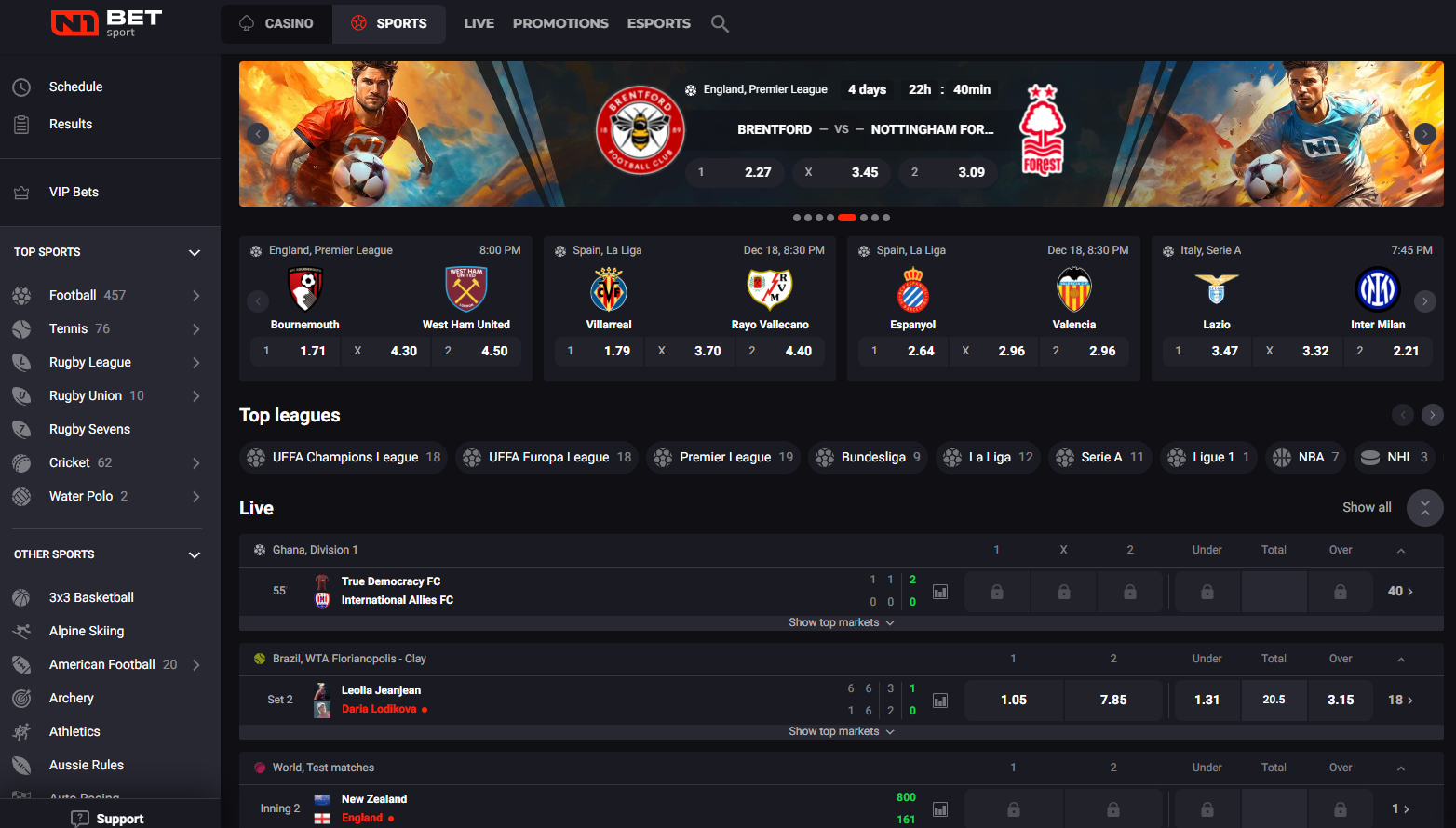 N1bet sport