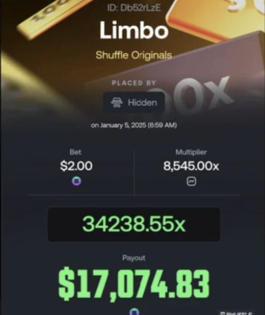 $17,074.83 Limbo Win at Shuffle.com - Big Wins with Small Bets